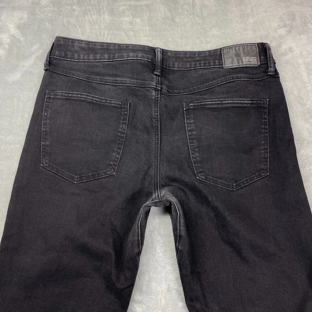 American Eagle Jeans Mens 34x32 Black Denim‎ Athletic Fit Airflex+ Skinny Leg